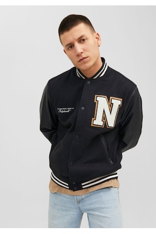 Jack & Jones Harf İşlemeli Bomber Ceket - College 12241559 Black Siyah