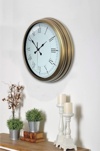 Retro Modern Roma Rakamlı 40 Cm Metal Duvar Saati Diğer
