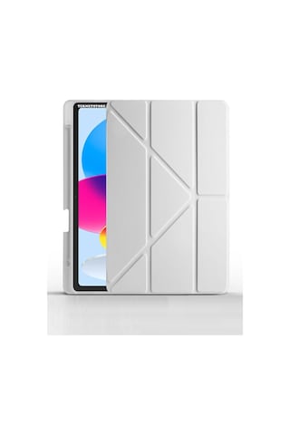 Apple Uyumlu iPad A16 11. Nesil 2025 11 Inç Kılıf Kalem Bölmeli Trifolding Standlı Uyku Modlu Silikon Kapak Kapaklı Kılıf