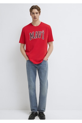 Mavi - Mavi Logo Baskılı Kırmızı Tişört 0611711-70467