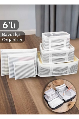 Valiz, Bavul Düzenleyici Seyahat Organizeri Açık Gri