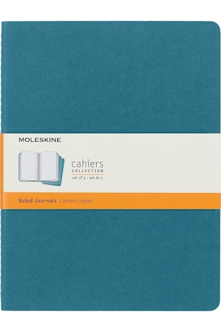 Moleskine Çizgili Cahier Not Defteri 3'lü Set Xl Boy Canlı Mavi Mavi