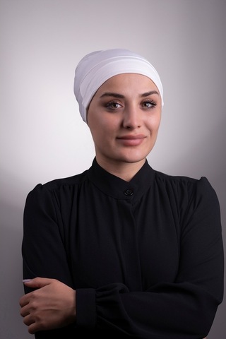 Halven Krem Arkadan Bağlamalı Iç Bone Viskon Kumaş Kaymaz Silikonlu 3002 Krem