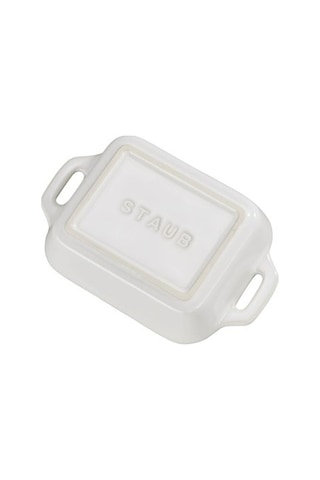 Staub 405118650 Seramik Dikdörtgen Fırın Kabı Beyaz