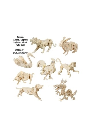 3d Kendin Yap Ahşap Puzzle Yemek Masası Maket Çocuk Aktivite