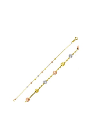 Top Altınlı 14 Ayar Zincir Bileklik BLBLU14K4859 Sarı Altın