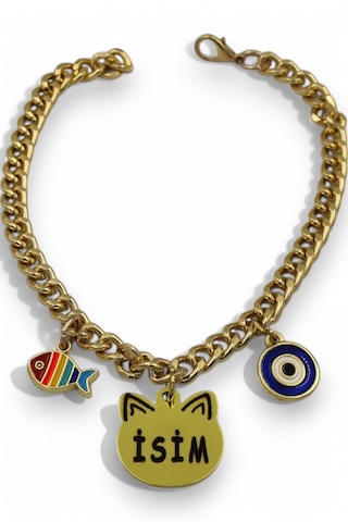 Kedi Tasması Isimli Kedi Tasması Zincirli Tasma Paslanmaz Çelik 1