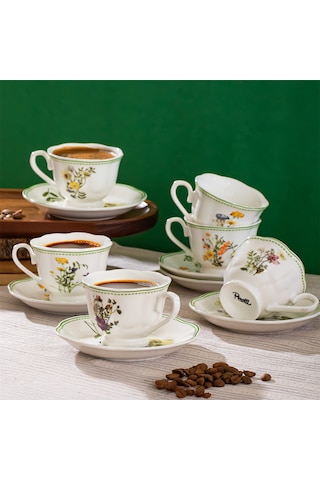 Perotti Secret Garden 6 Kişilik 12 Parça Porselen Fincan Takımı