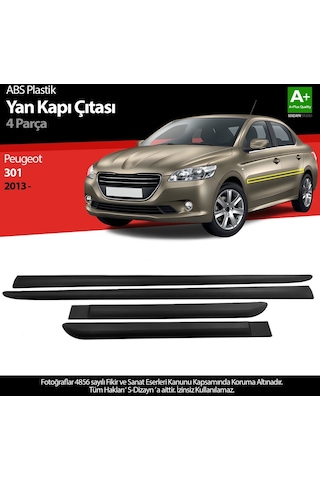 S-dizayn Peugeot 301 Abs Plastik Yan Kapı Koruma Çıtası 2013 Üzeri A+ Kalite