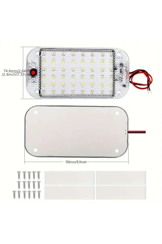 2 Adet 12 Volt Kamyon Ve Karavan Tavan Lambası 48 Led