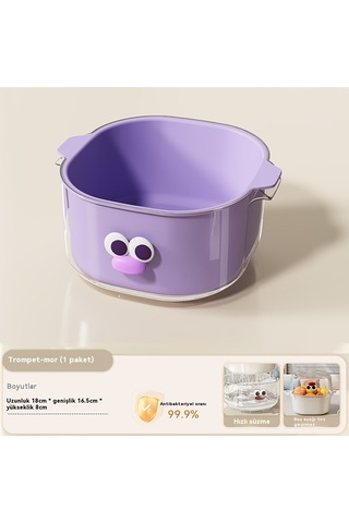 Spring Katmanlıve Ve Sebze Yıkama Ve Boşalma Sepeti Küçük Mor Mor