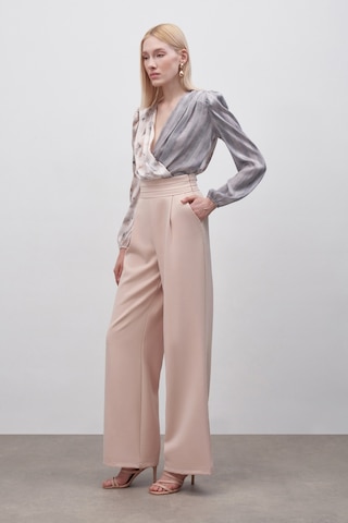 Sateen Bel Detaylı Cepli Pantolon - Bej