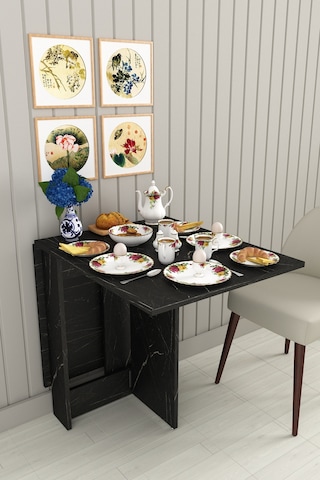 Asra Trend Katlanır Mutfak Yemek Masası KM-32 %100 MDF Akıllı Çalışma Masası Royal Mermer