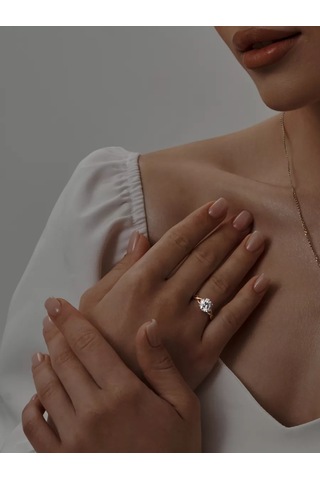 Asj Taşlı Altın Nişan Yüzüğü Gümüş 925 164277366 Beyaz