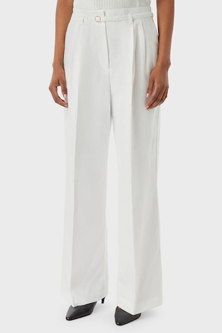 Tommy Hilfiger Keten Karışımlı Wide Leg Fit Yüksek Bel Pantolon Bayan Pantolon Ww0ww48884 Ycf Beyaz