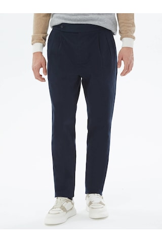 Kip Lacivert Dokuma Carrot Fit Casual Pamuk Karışımlı Pantolon 400053 Lacivert