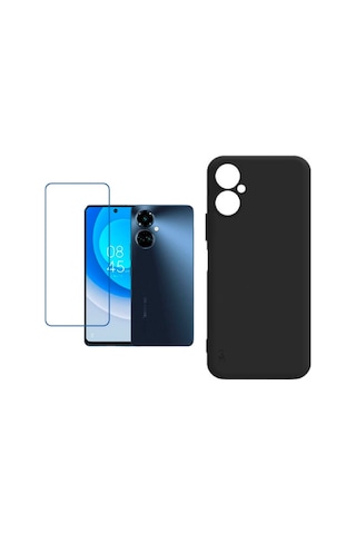 Tecno Camon 19 Neo Uyumlu Kılıf Esnek Silikon Telefon Kılıfı Ve Temperli Cam Ekran Koruyucu