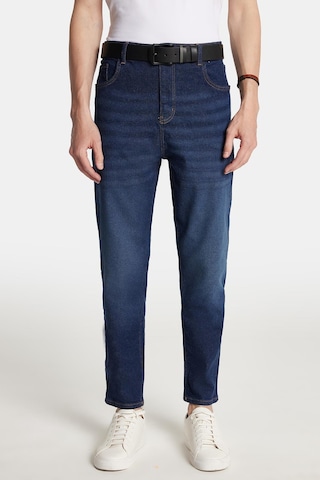 Erkek Straight Fit Bol Kesim Denim Yıkamalı Efektli Esnek Lacivert Jean Kot Pantolon-34088 Lacivert