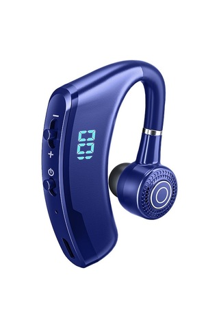 Fortunelane V9s Mavi Tek Kulaklı Bluetooth 5.0: Led Ekran, Gürültü Engelleyici, Uzun Pil