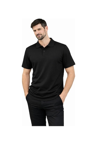 Mekaizen Erkek Slim Fit Polo Yaka Tişört Dar Kesim Basic Kısa Kollu Günlük T-shirt SIYAH