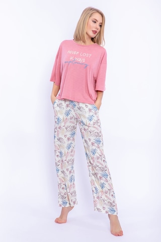 Arnetta Never Lost  Retro Pembe Bol Kesim Kadın Pijama Takımı