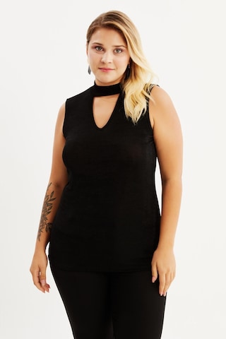 Myline Yaka Detay Buzzy Bluz-Siyah