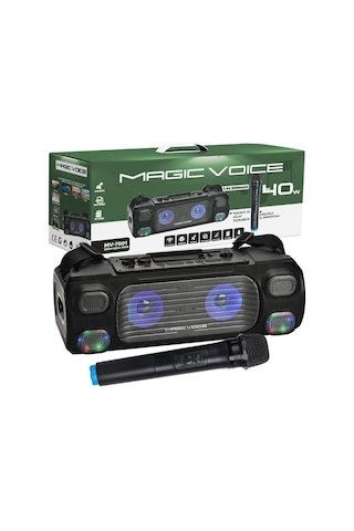 Magıcvoıce Mv-7001 Vhf El Mik Usb/sd/bt/uk 40 Watt Işıklı Taşınab
