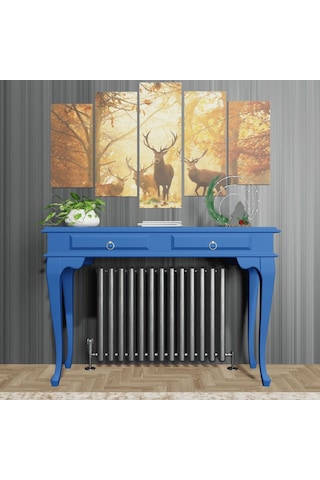 Roys Ahşap 120 Cm Mavi Çekmeceli Petek Üstü Yüksek  Dresuar Ahşap