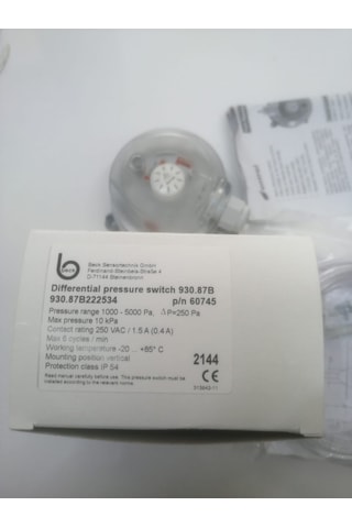 Beck Differential Pressure Switch 930.87B