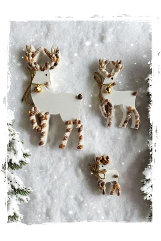 Dekoratif Ahşap Geyik Noel Temalı 15-10-6 Cm