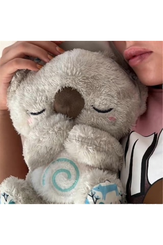 Koala Ayısı, Uyku Su Samuru Koala, Nefes Alan Su Samuru, Müzikli Işıklı Ve Ritmik Nefes Hareketi Olan Taşınabilir Peluş Oyuncak -gsl