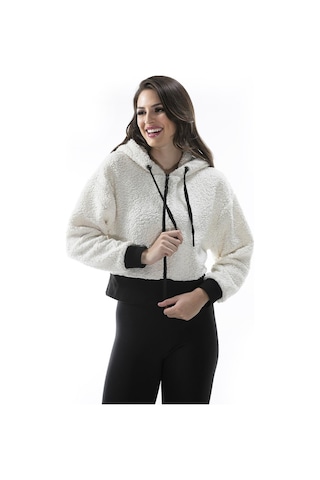 Alexandergardı Kapüşonlu Suni Yünlü Hırka B23-36302-ekru 001