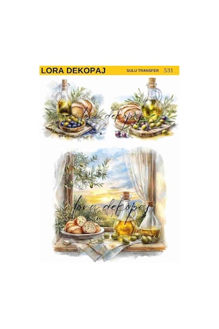 Lora Dekopaj Sulu Transfer Kağıdı - 531 25x35 Cm Lora Dekopaj Sulu Transfer Kağıdı - 531 25x35 Cm
