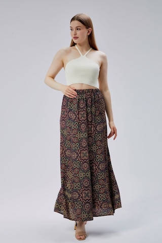 Nurören Viskon Kumaş 8 Parça Uzun Kadın Etek- Mor Mor