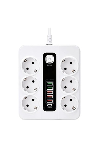 Vothoon Hp-h04 3000w 10amper 6 Lı 2metre Uzatma Kablolu Çoklu Termal Akım Priz Standart