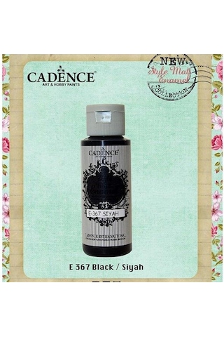 Cadence Style Matt Enamel Cam & Porselen Boyası 59 ML. E-367 Siyah