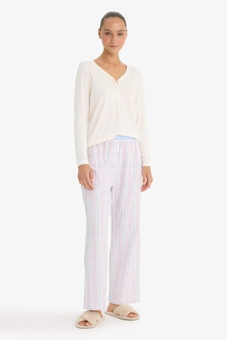 Defacto Regular Fit Uzun Boy Gofre Dokulu Pijama Altı-fall İn Love F8935ax25hsbe551 Mavi