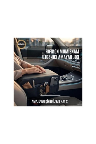 Yumuşak Araç Kol Dayama Padi, 2 Yan Cüzdanlı Tasarım