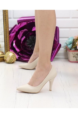 Nesil Shoes Bln 501 Ten Cilt İnce Topuk Kadın Stiletto Ten Ten Rengi