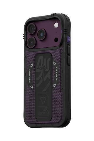 Apple Uyumlu iPhone 18 Pro Max Kılıf Skinarma M-safe Şarj Özellikli Airbag Tasarımlı Standlı Phantom Kapak Bordo