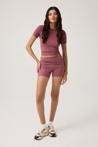 Los Ojos Bordo Katlanabilir Bel Detaylı Şort Lounge Shorts Bordo Bordo