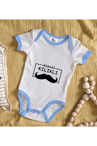 Bk Gift Bk Kids Babası Kılıklı Tasarımlı Mavi Bebek Body Zıbın-1 Çok Renkli