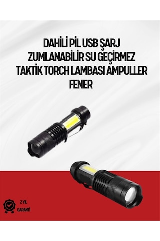 Mey İthalat Mini Boy Led El Feneri - 2000 Lümen, Su Geçirmez Tasarım
