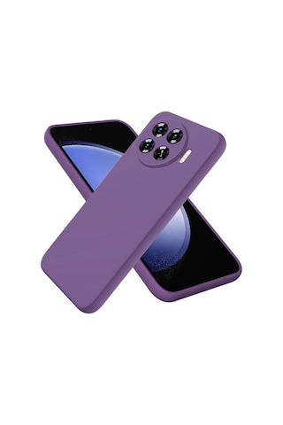 Tecno Spark 20 Pro Plus Uyumlu Silikon Kılıf - Kamera Korumalı Esnek Pastel Renk Kapak - Mor