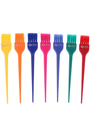 Suntek 7 Adet Salon Saç Boyası Boyama Fırçaları Renkli Dıy M