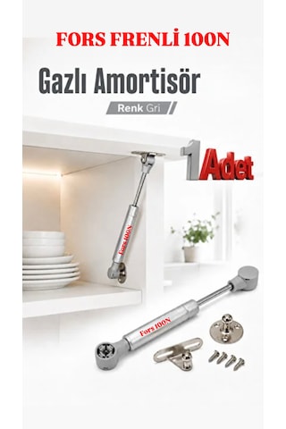 Fors Frenli Yavaş Kapanan Gazlı Amortisör Piston 100 N Gri