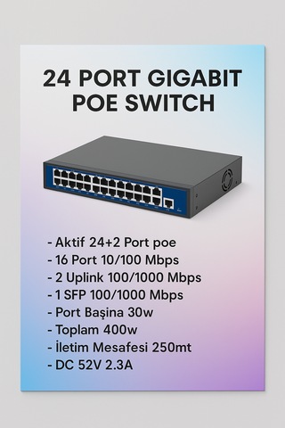 24 Port Gigabit Poe Switch 10/100/1000