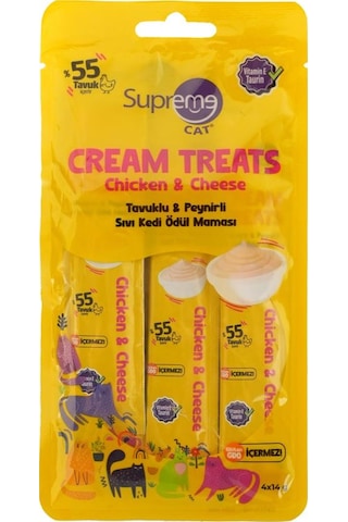 Supreme Cat Sıvı Kedi Ödül Maması Tavuklu & Peynirli 4x14 Gr