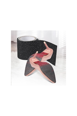 Homyl Taban Çıkartmaları Aksesuarlar Ayakkabı Kare Çubuğu Siyah 10x100cm