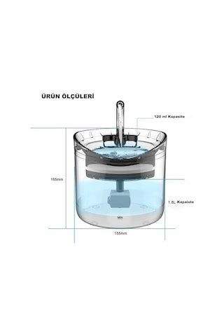 Dailytech Otomatik Pet Kedi Köpek Su Çeşmesi Sebil